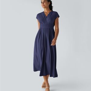 HALARA Women's Midi Dress in Navy Blue